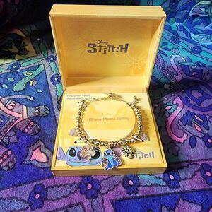 Disney Stitch Ohana Means Family Charm Bracelet